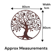 Large Bronze Tree & Birds Metal Garden Outdoor Wall Art  Plaque 80cm Diameter1