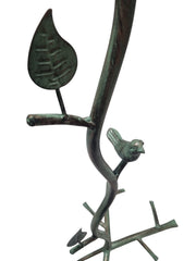 Vintage Style Verdigris Green Metal Bird Bath Feeder Leaf Design Garden Ornament11