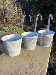 Set Of 3 Zinc Bumblebee Hanging Fence Plant Pots Bee Flower Pot Garden Balcony7