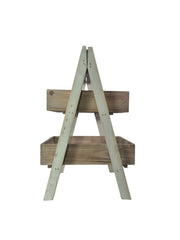 Wooden 2 Tier Vegetable Plant Storage Rack Green Tabletop Rustic Display Shop4