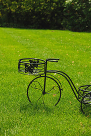 2 Tier Trike Pot Holder Metal Garden Flowers Plant Display Planter in Black12
