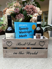 Wooden Crate Best Dad In The World Decorative Box Hamper Gift Christmas Storage3