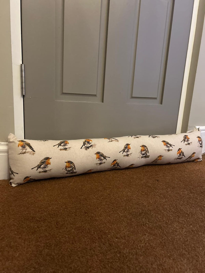 Robin Bird Draught Excluder Gift Home Decor Decoration Beige Cream Natural Real3