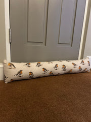 Robin Bird Draught Excluder Gift Home Decor Decoration Beige Cream Natural Real3