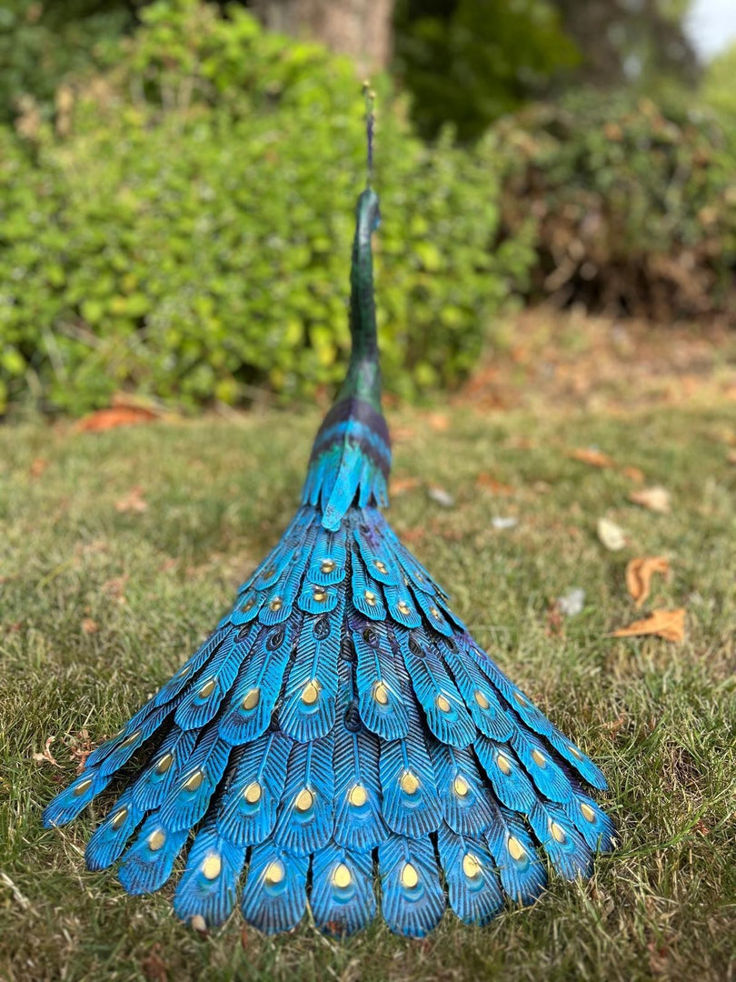Tail Down Decorative Peacock Bird Animal Metal Garden Giftware  Ornament10