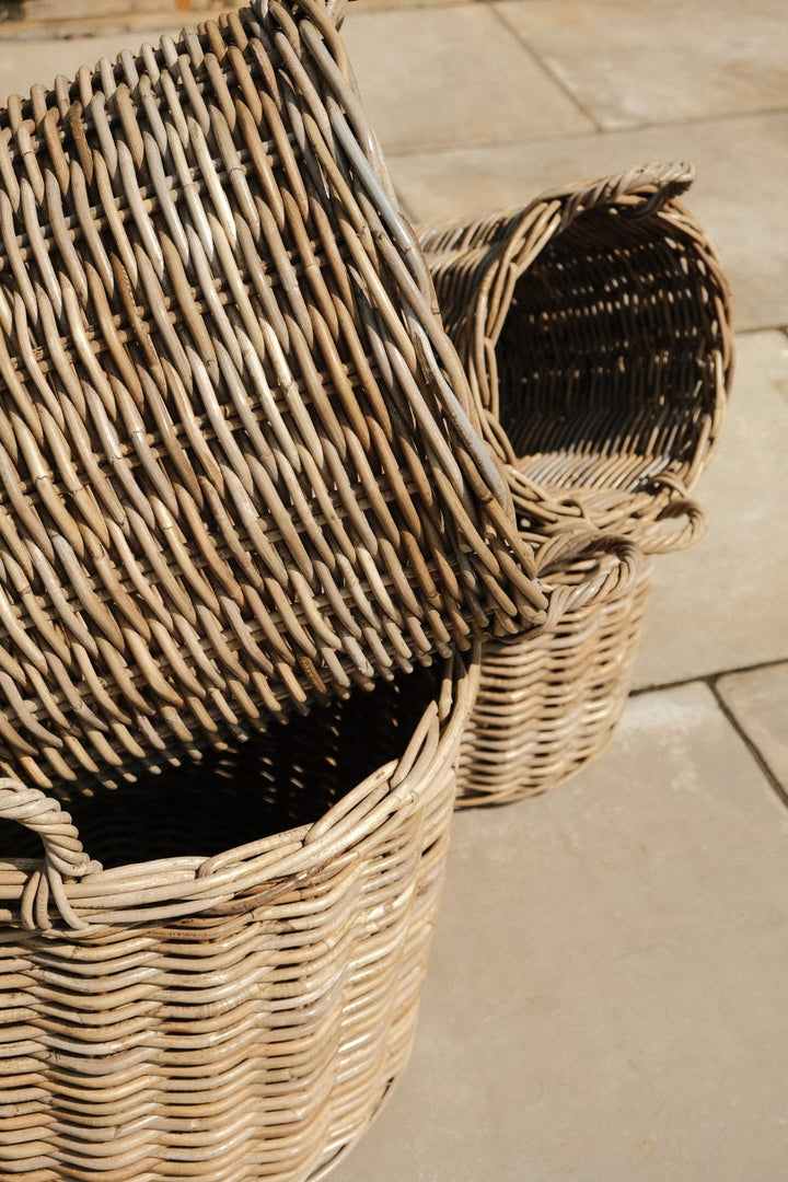 NEW Round Kubu Wicker Rattan Log Storage Handmade Traditional Fireside Basket6