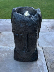 Easter Island Head Water Feature With Light Garden Gift Outdoor Decor Decoration4