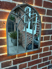 St Mary Solar Powered Gothic Arch Garden Mirror LED Lights Outdoor Wall Decor19