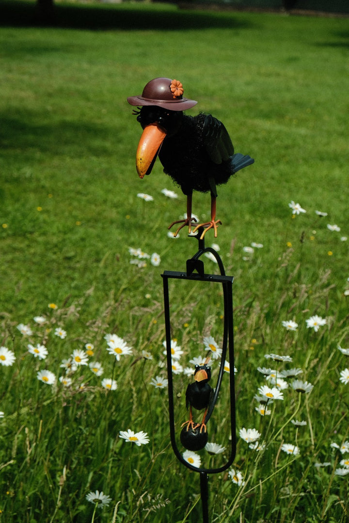 Rocking Balancing Mum Crow Rocker Garden Ornament Decoration Stake Gift Decor5