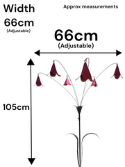Pink Metal Bell Flower Stake Verdigris Stem Garden Ornament Decor Gift Floral2
