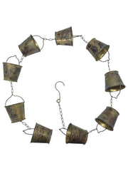 Bucket Rain Chain Hanging Garden Outdoor Nature Ornament Water Decoration21