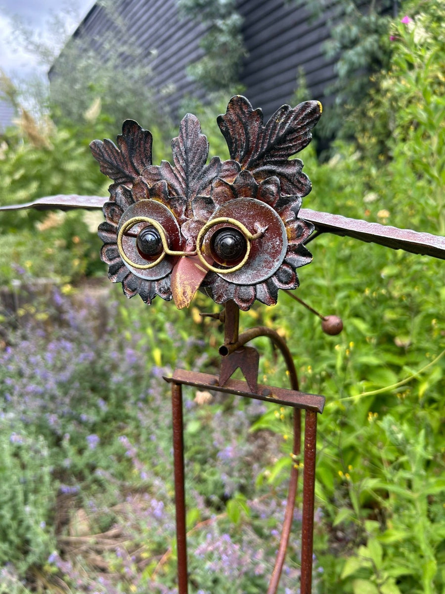 Flying Rocking Balancing Wise Owl Bird Rocker Garden Ornament Decorati ...