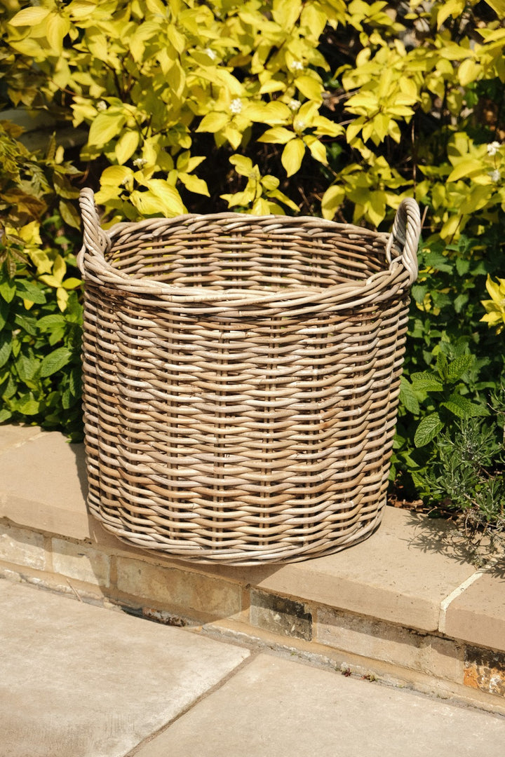 NEW Round Kubu Wicker Rattan Log Storage Handmade Traditional Fireside Basket10