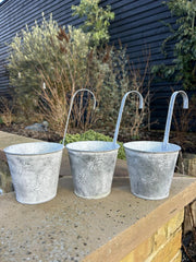 Set Of 3 Zinc Bumblebee Hanging Fence Plant Pots Bee Flower Pot Garden Balcony12