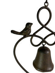 Brown Heart Hanging Windchime Garden Gift Outdoor Bell Bird Decoration Decor8