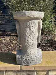 Moai Easter Island Head Statue Resin Garden Ornament Tiki Style Sculpture Plinth5