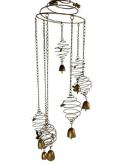 Spiral Bee Hanging Mobile With Bells Metallic Decorative Hanging Garden Ornament8