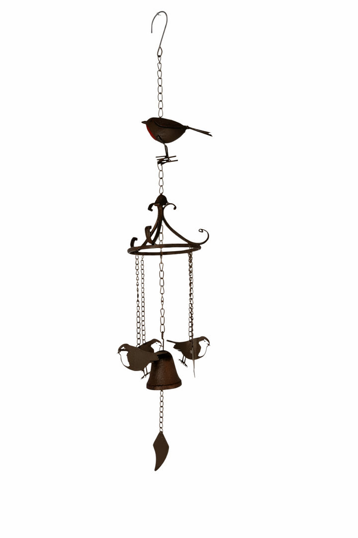 Rustic Metal Robin Hanging Windchime Garden Gift Decor Decoration Hanging Hook8