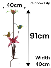Colourful Metal Garden Flower Ornament Outdoor Lily Sculpture Stake Decoration1