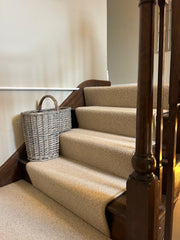 Driftwood-wash Wicker Willow Stair Basket with No Liner Home Stairs Storage Tidy5