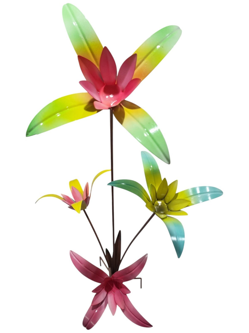 Colourful Metal Garden Flower Ornament Outdoor Lily Sculpture Stake Decoration6