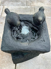 Black Two Birds Water Feature With Light Garden Gift Outdoor Decor Decoration8