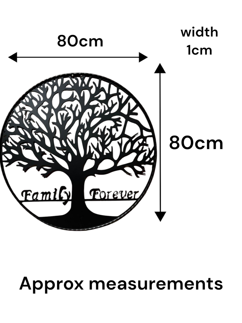 Large Family Forever Tree Of Life Metal Garden Outdoor Wall Art  Plaque 80cm Dia1