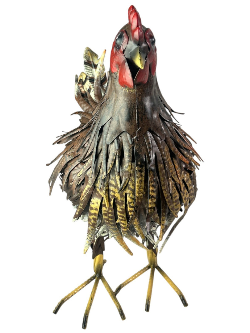 Decorative Metal Brown Hen Chicken Garden Statue Outdoor Lawn Ornament Farmyard7