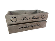 Wooden Crate Best Mum In The World Decorative Gift Storage Box Hamper Christmas4