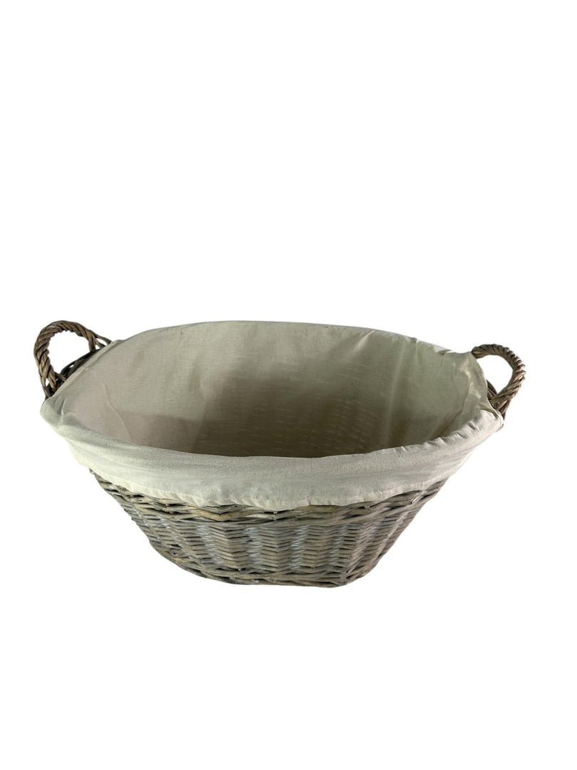 Natural Collection Laundry Lined Wicker Laundry Plain Liner Basket With Handles4