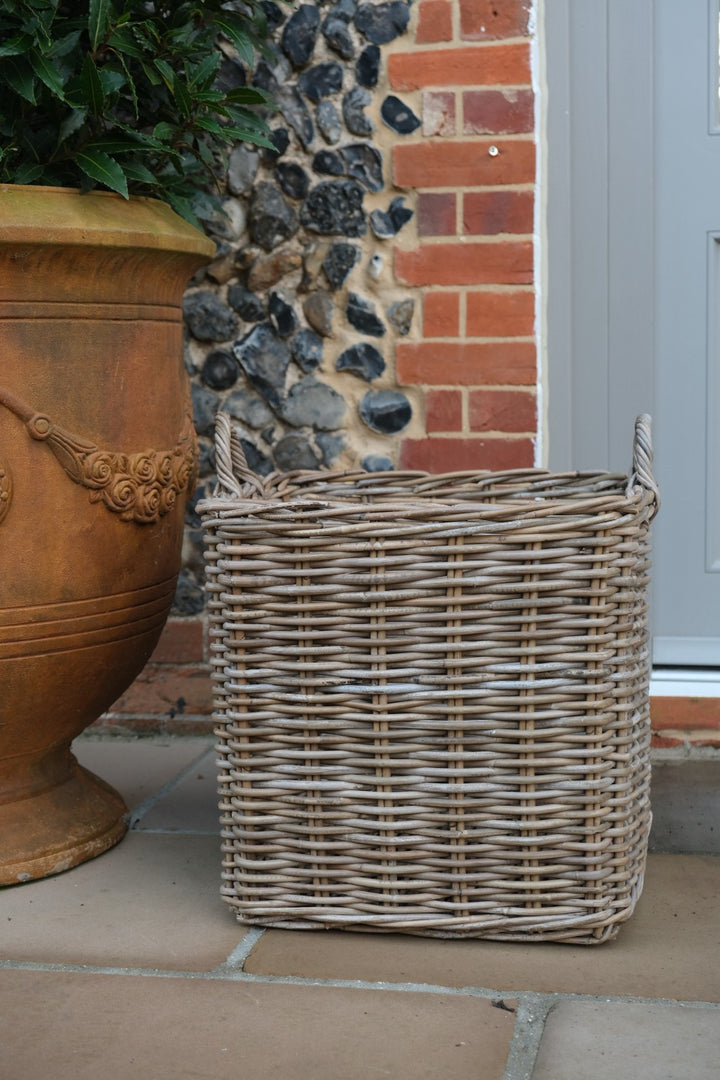 NEW Square Kubu Wicker Rattan Log Storage Handmade Traditional Basket Home Decor0