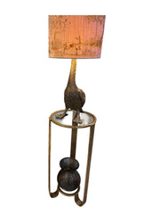 Elegant Gold Metal Accent Side Table With Glass Inserts Slim Home Decor Vintage17