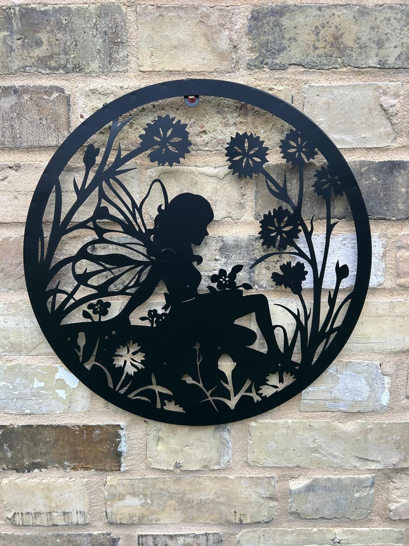40cm Wall Art Black Fairy Fairies Floral Garden Decoration Decor Home Gift0