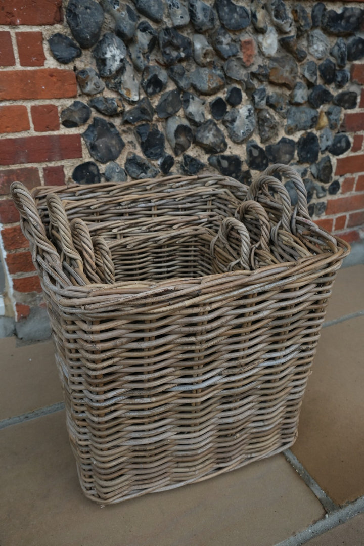 NEW Square Kubu Wicker Rattan Log Storage Handmade Traditional Basket Home Decor8