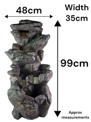 Rock Pool Water Feature Slate Effect Garden Light Up LED Outdoor Decor Gift1