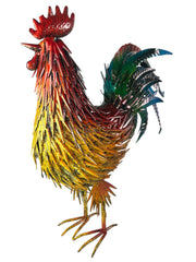Rustic Metal Rooster Garden Ornament Bright Outdoor Yard Farmhouse Decor21
