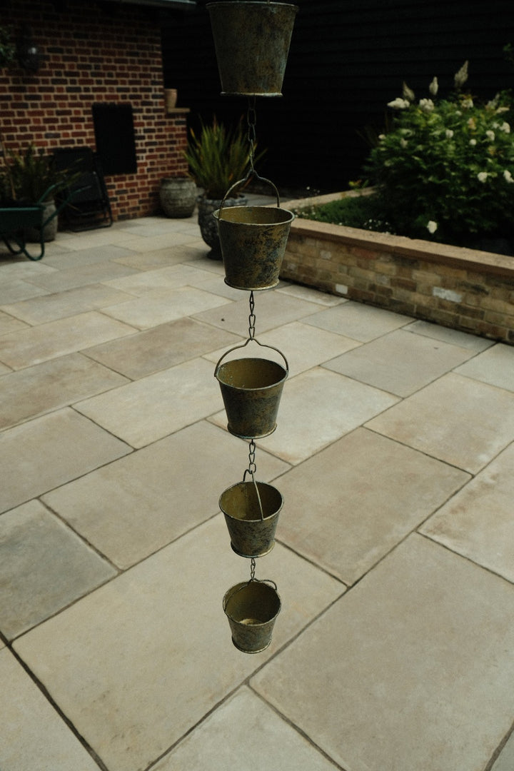 Bucket Rain Chain Hanging Garden Outdoor Nature Ornament Water Decoration7