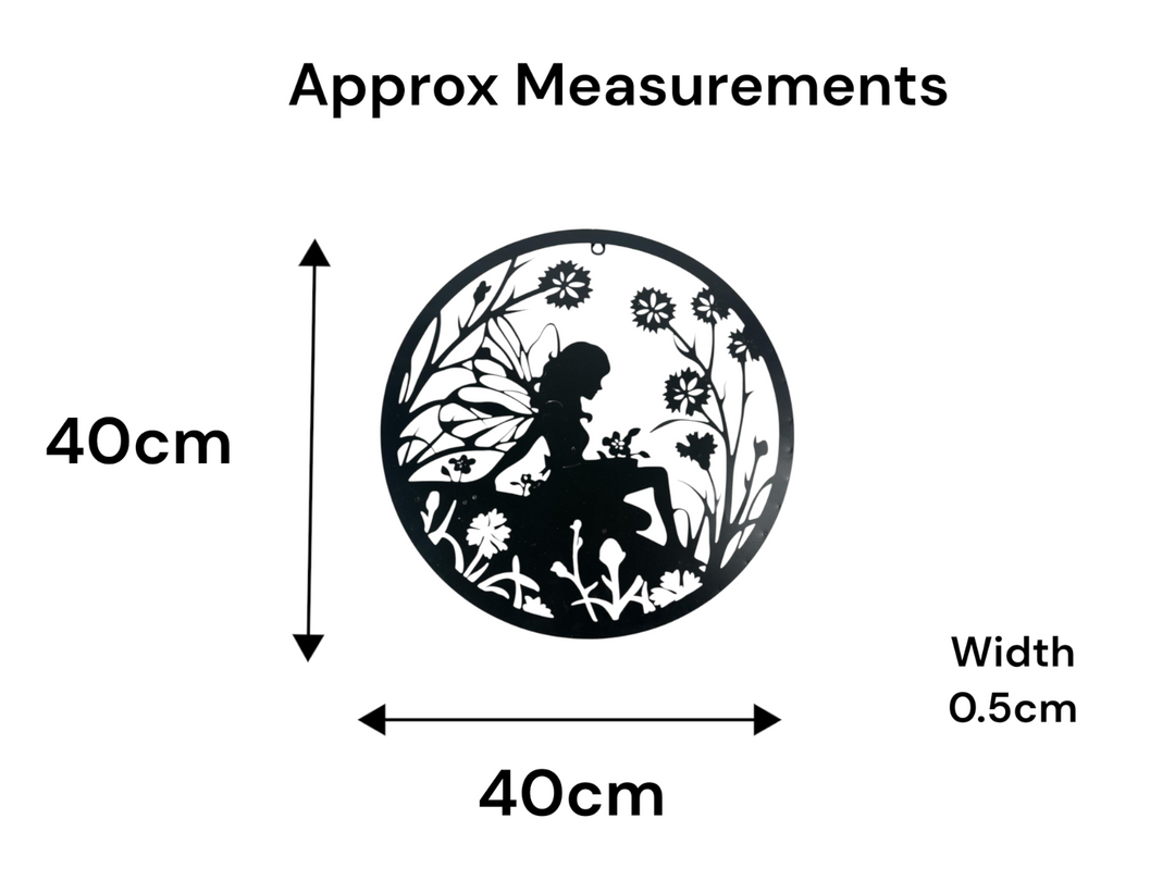 40cm Wall Art Black Fairy Fairies Floral Garden Decoration Decor Home Gift1