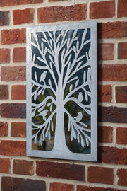 Zinc Tree of Life Wall Mirror with Birds Garden Outdoor Wall Plaque Decoration3