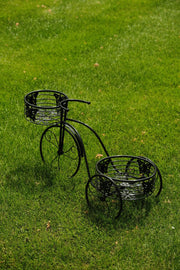 2 Tier Trike Pot Holder Metal Garden Flowers Plant Display Planter in Black15