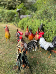 Decorative Black & White Metal Cockerel Rooster Garden Outdoor Lawn Ornament11