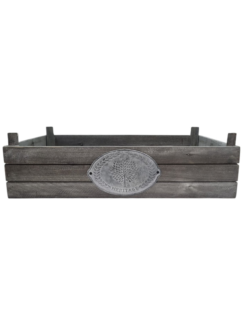 Heritage Set of 3 Wooden Nesting Storage Crates Rustic Grey Vintage Style Box21