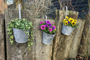 Set Of 3 Zinc Bumblebee Hanging Fence Plant Pots Bee Flower Pot Garden Balcony2
