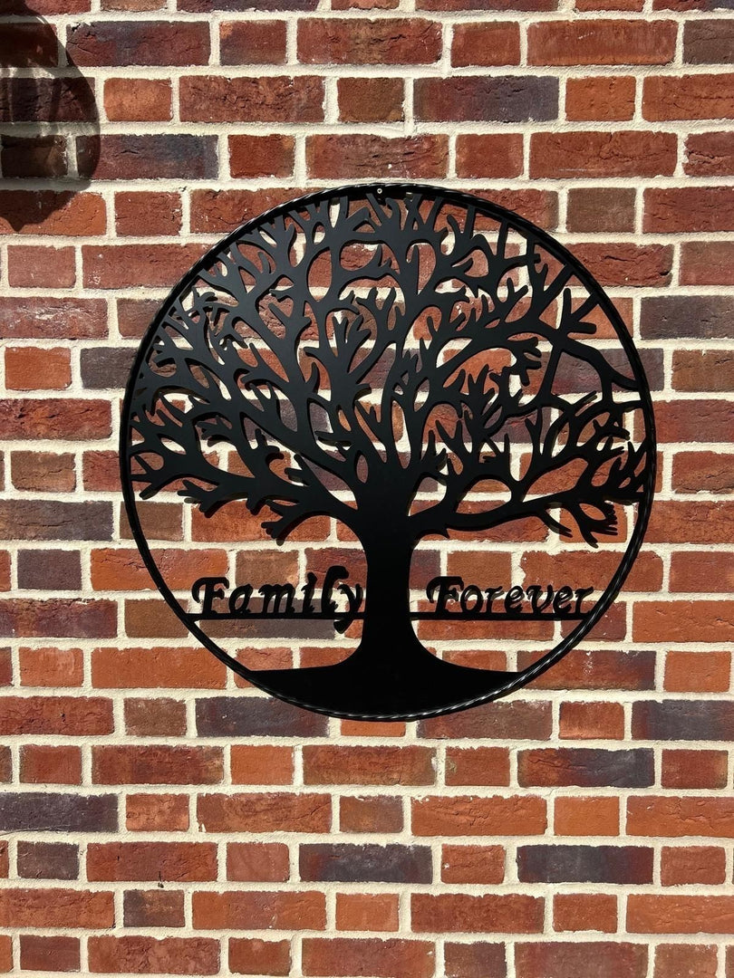 40cm Wall Art Black Tree of Life 'Family Forever' Garden Home Decoration Gift2