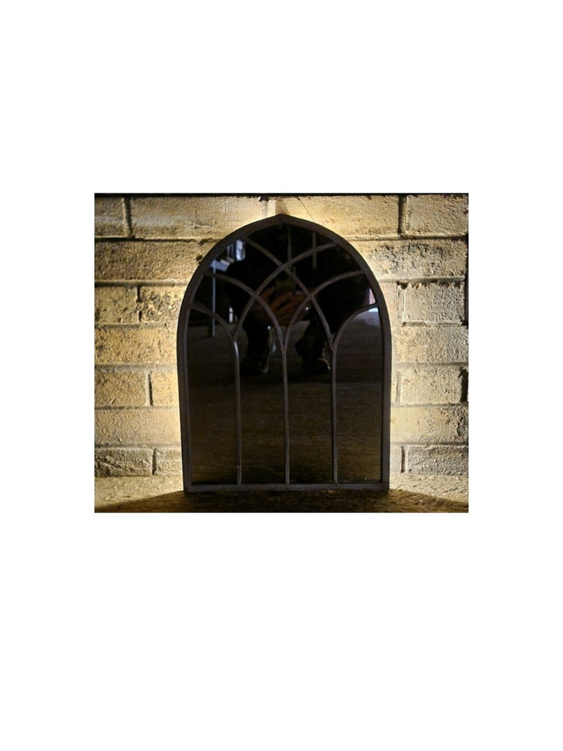 St Mary Solar Powered Gothic Arch Garden Mirror LED Lights Outdoor Wall Decor14