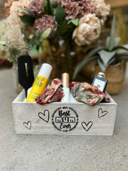 Best Mum Ever Double Sided Hamper Grey Gift Box Storage Wood Crate 2 Sizes16