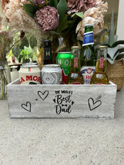 Worlds Best Dad Grey Gift Box Storage Wood Crate 2 Sizes Hamper Father Xmas8
