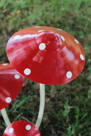 Red & White Spotted Toadstool Mushroom Metal Garden Whimsical Fairy Ornament13