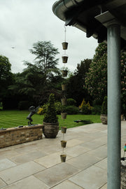 Bucket Rain Chain Hanging Garden Outdoor Nature Ornament Water Decoration15