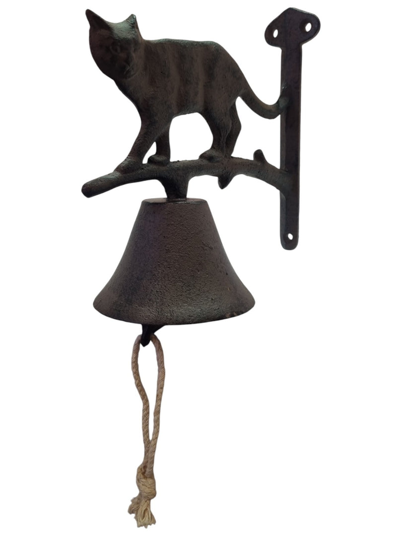 Cast Iron Cat Doorbell Wall Mounted Rustic Garden Home Decorative Hanging Bell11